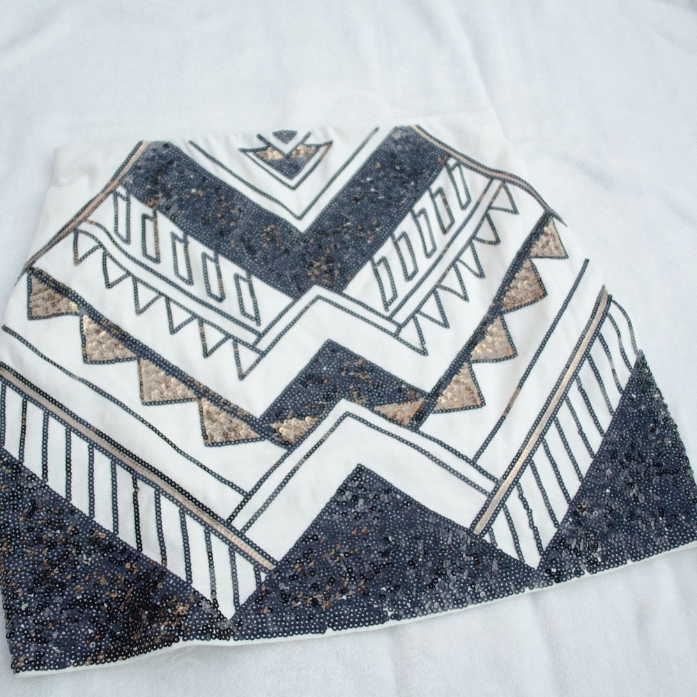 Geo Sequin Skirt | Express | M